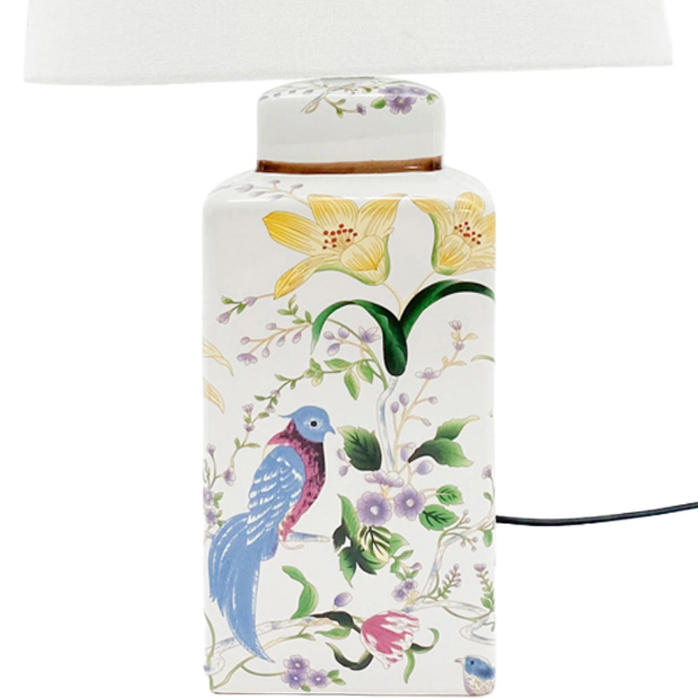 Acacia Home White Ceramic Table Lamp with Shade 41cm Image 3