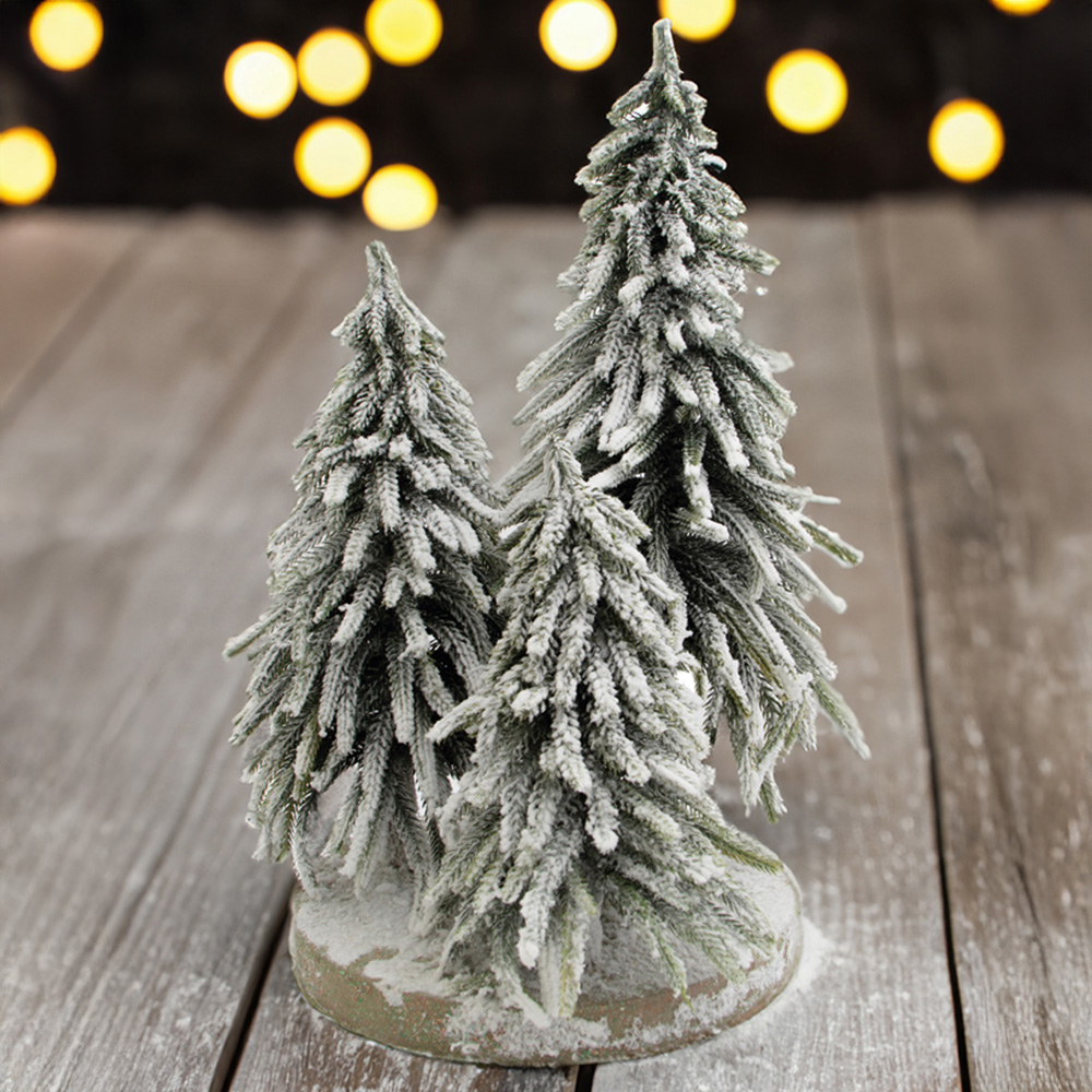 St Helens 3 Tree Snow Finish Decorative Christmas Display Image 2