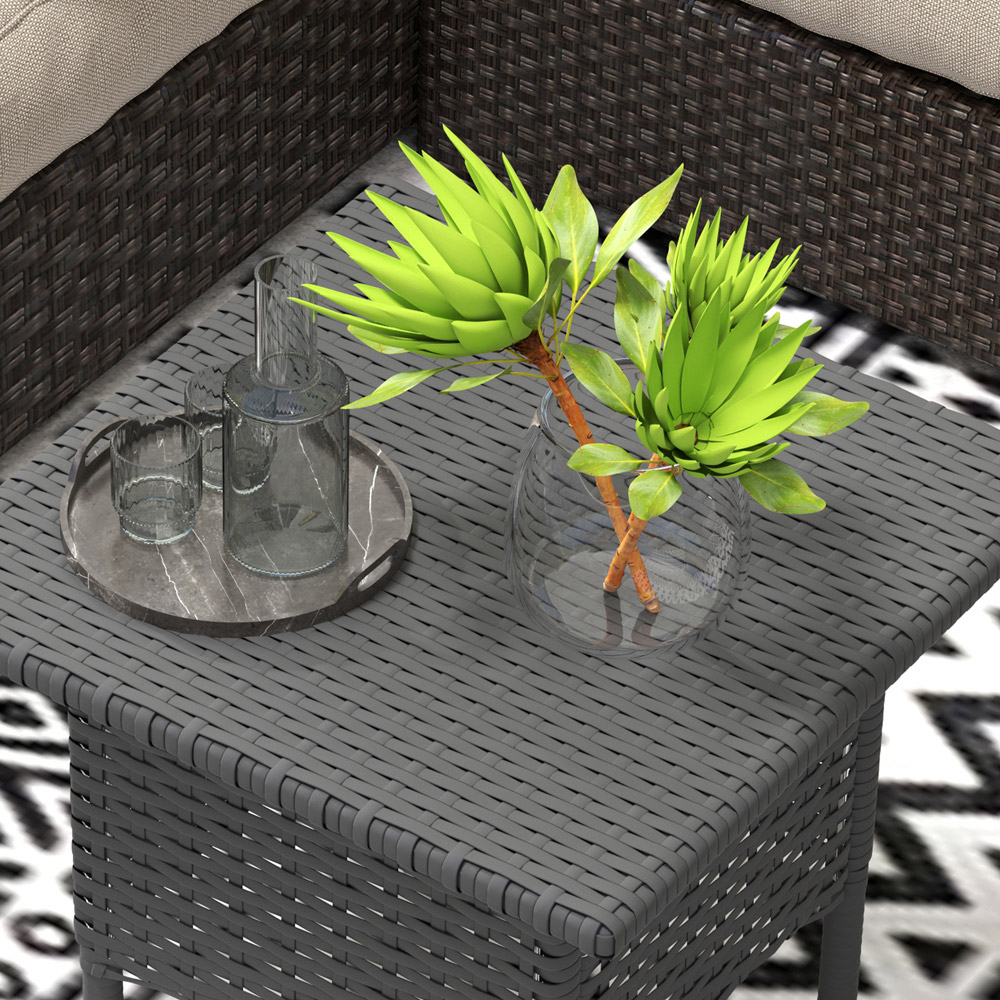 Outsunny Grey Rattan Outdoor Coffee Table Image 4