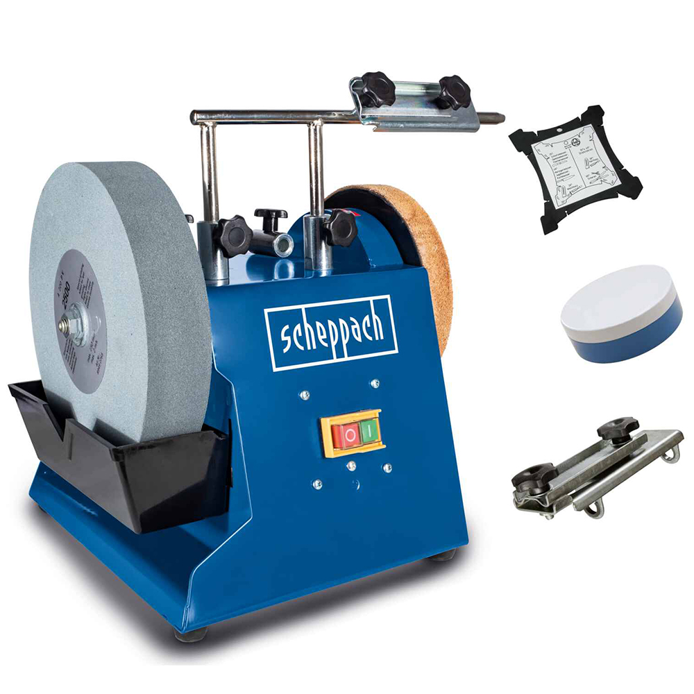 Scheppach Tiger 2500 250mm Leather Honing Wheel Whetstone Bench Grinder 200W Image 2