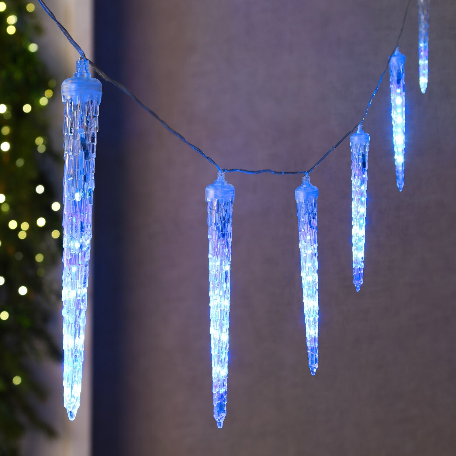 Ice White and Blue Rainfall Light White Image 2