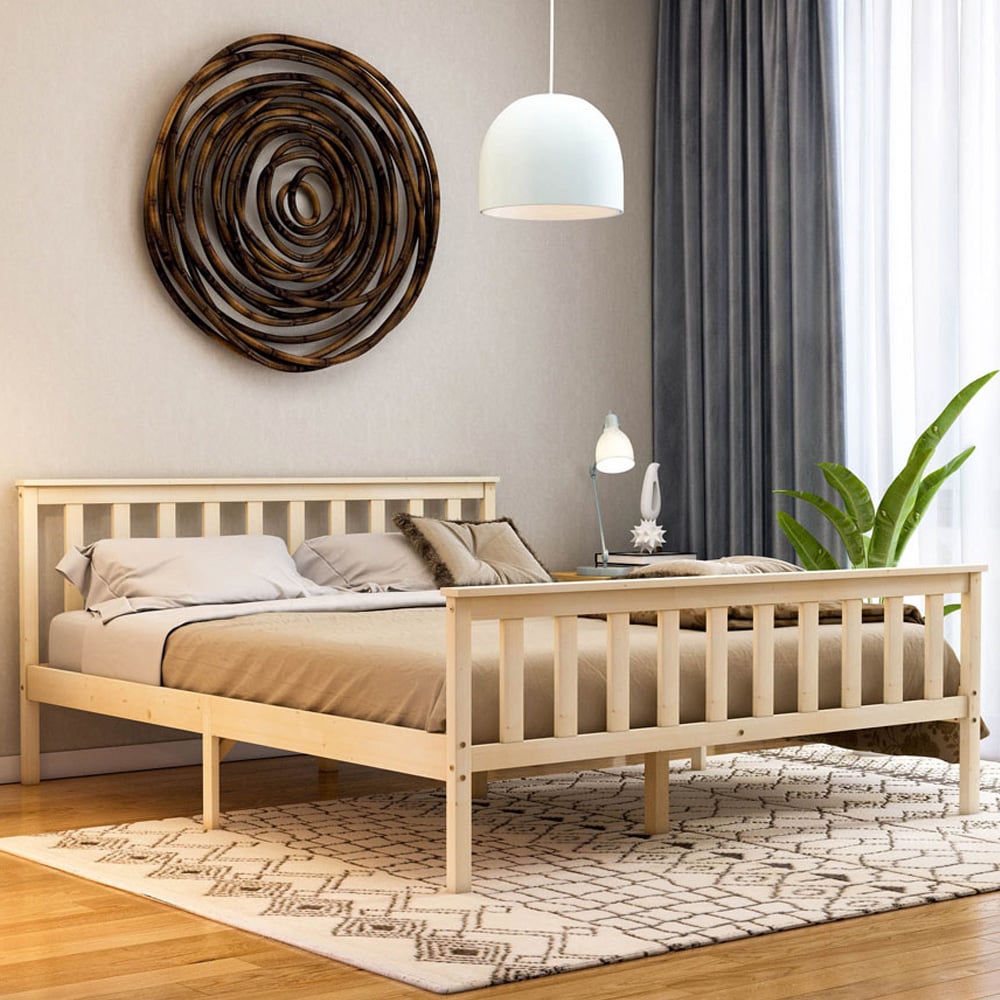 Vida Designs Milan King Size Pine High Foot Wooden Bed Frame Image 1