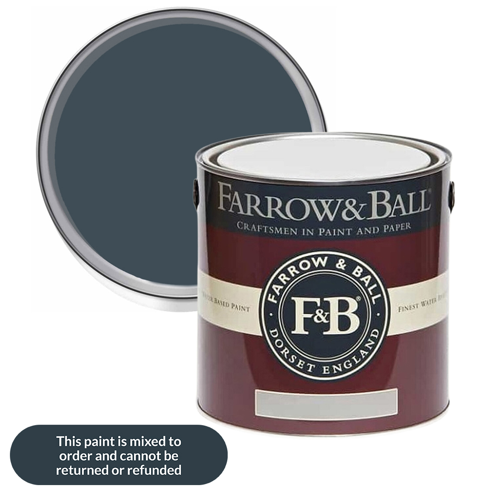 Farrow & Ball Interior Wood and Metal 30 Hague Blue Flat Eggshell Paint 2.5L Image 1