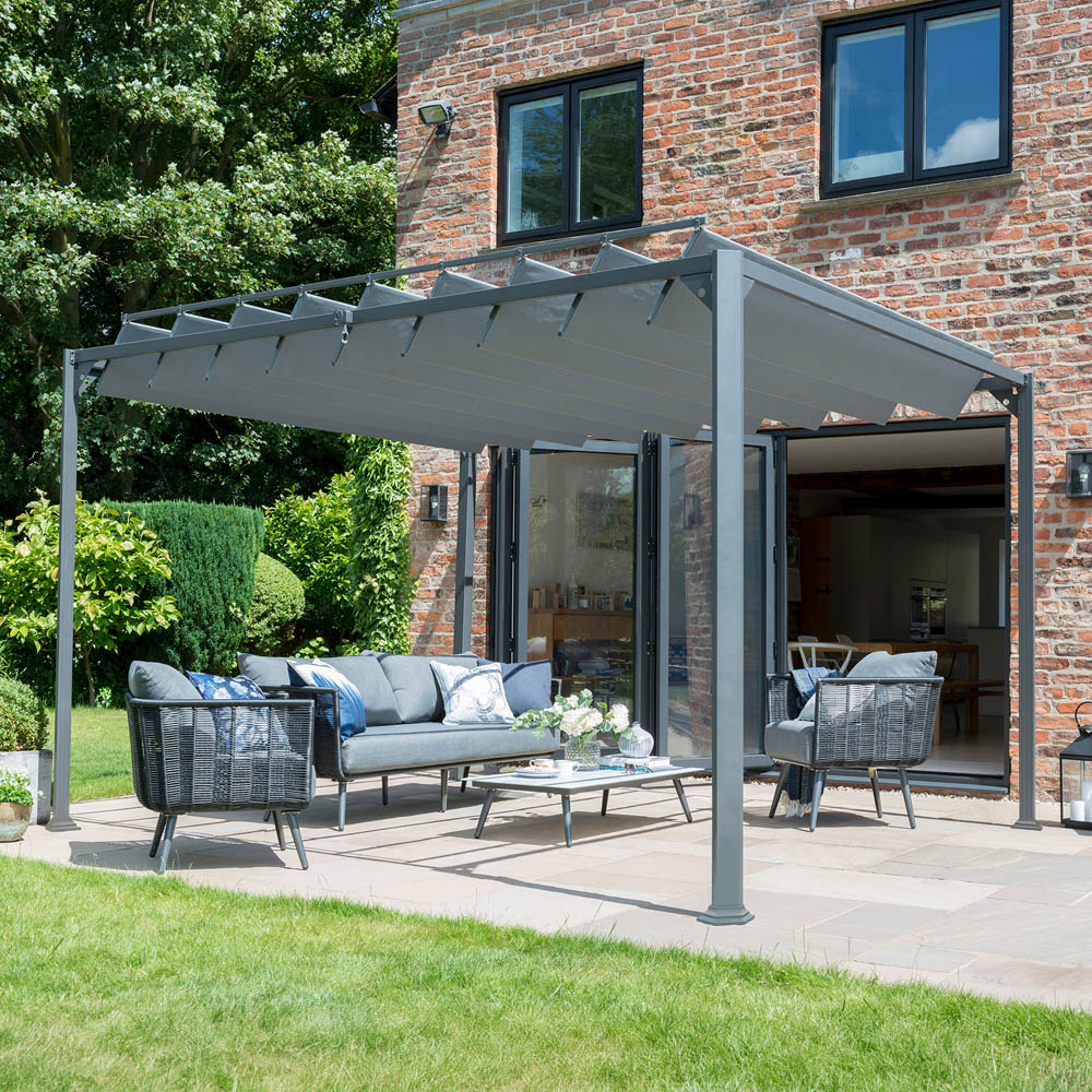 Norfolk Collection Pandora 3 x 3m Multi-Directional Leaf Roof Gazebo with Handle Image 7