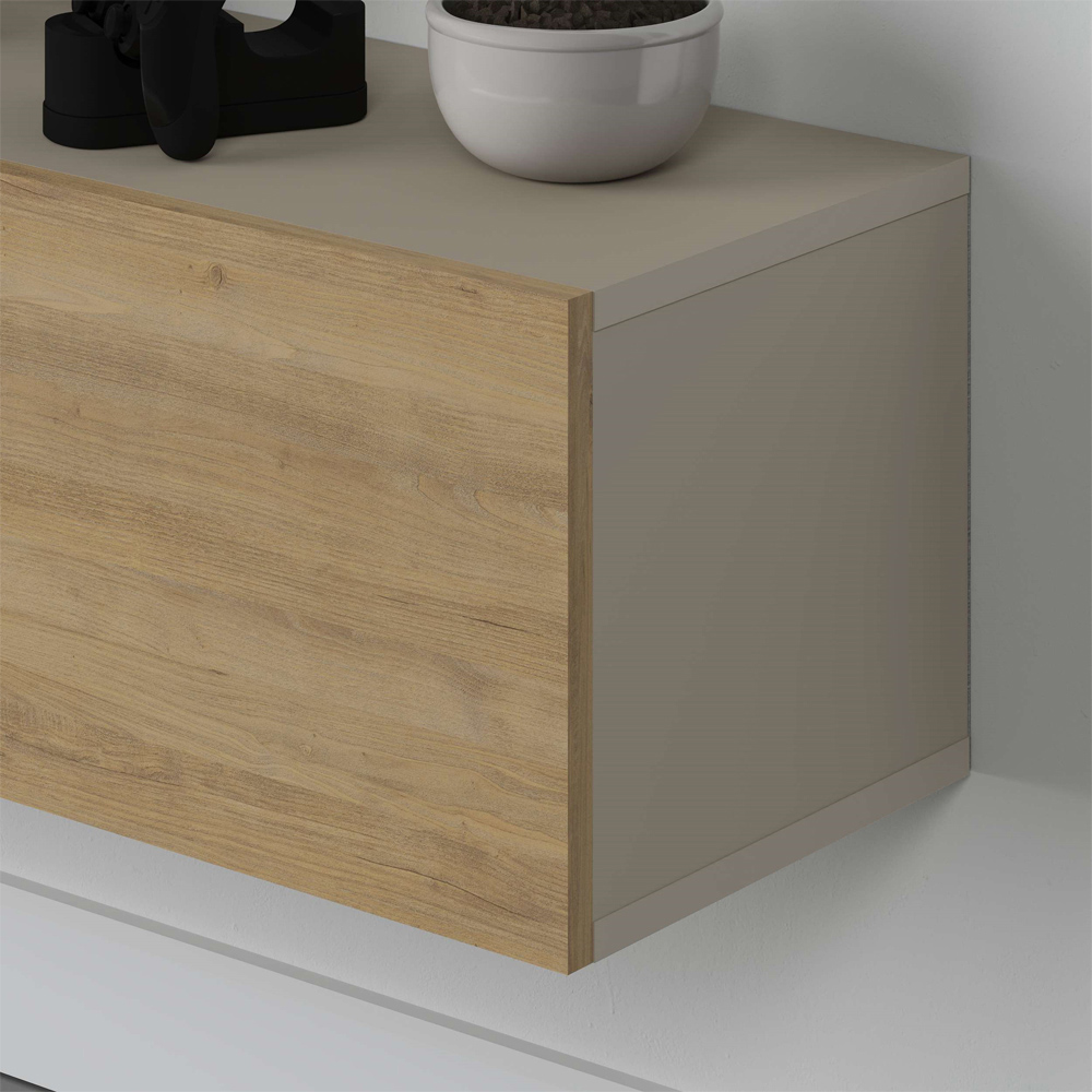 Decortie Francy Sandstone and Oak TV Stand with Storage Cabinet Image 3
