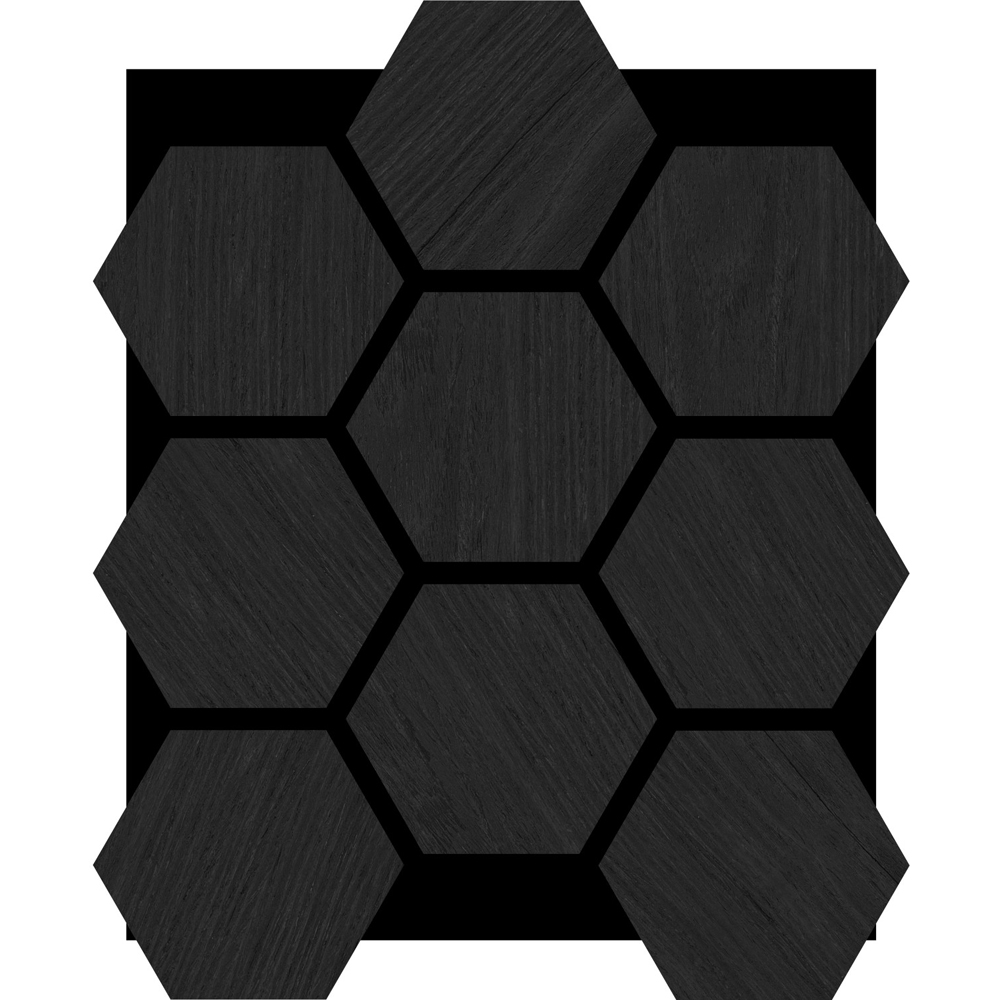 Wall Panels UK Black Oak Hexagonal Acoustic Wall Panel 2 Pack Image 2