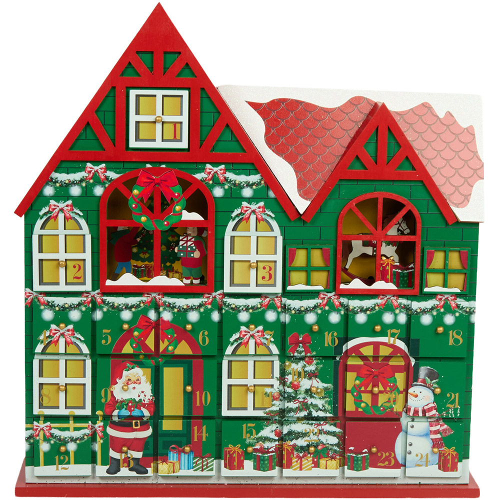 Wooden Christmas House Advent Calendar Image 3