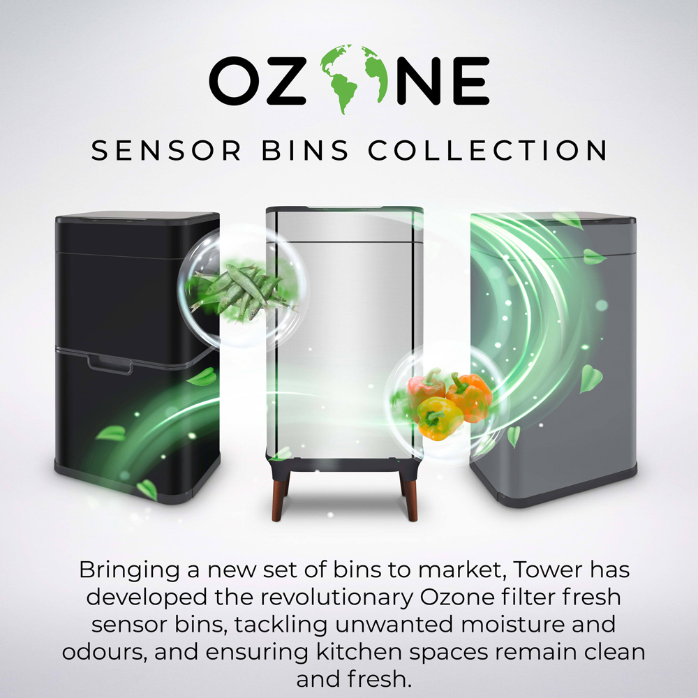 Tower Ozone Grey Sensor Bin 65L Image 8