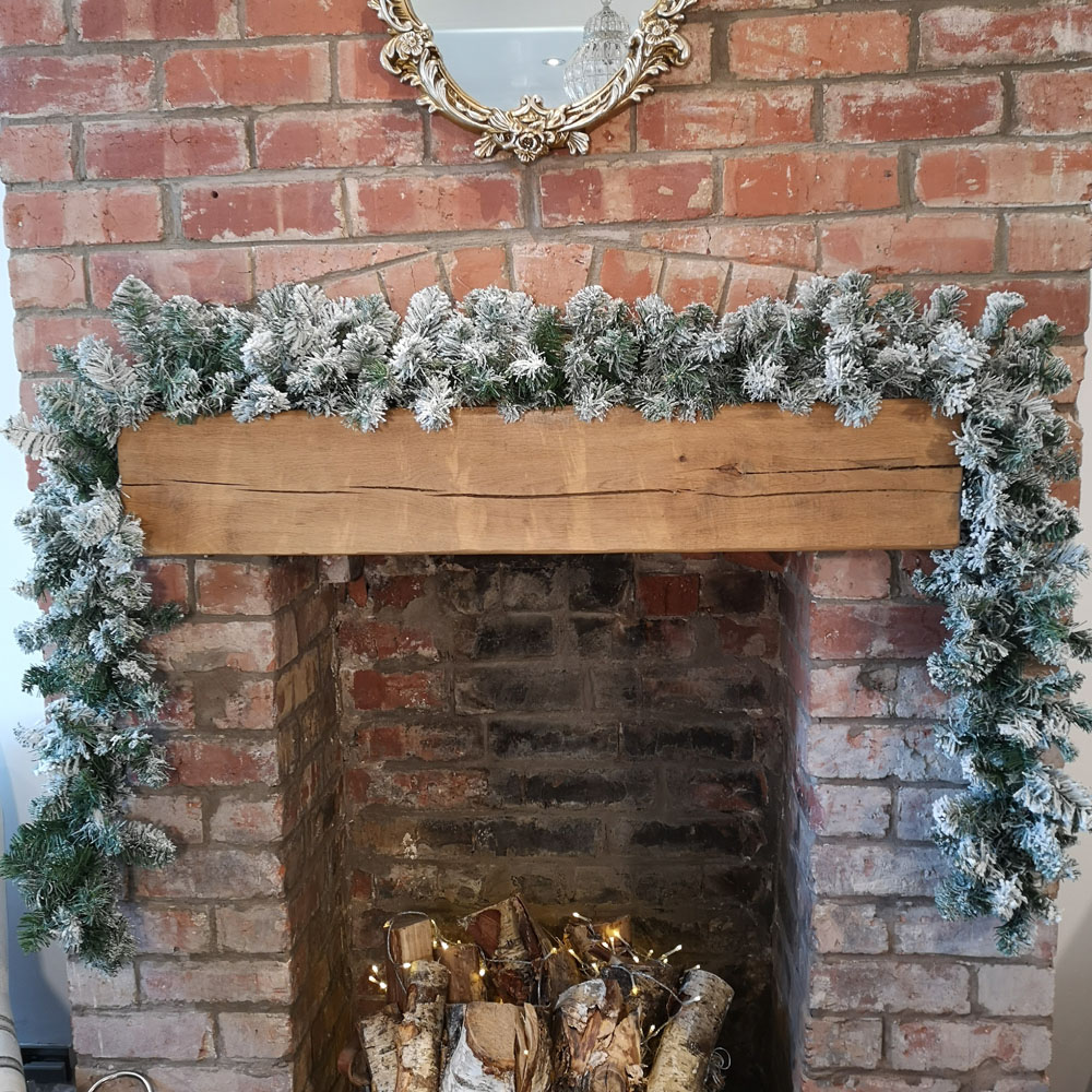 Samuel Alexander Kaemingk Green Imperial Snowflocked Garland 270cm Image 2