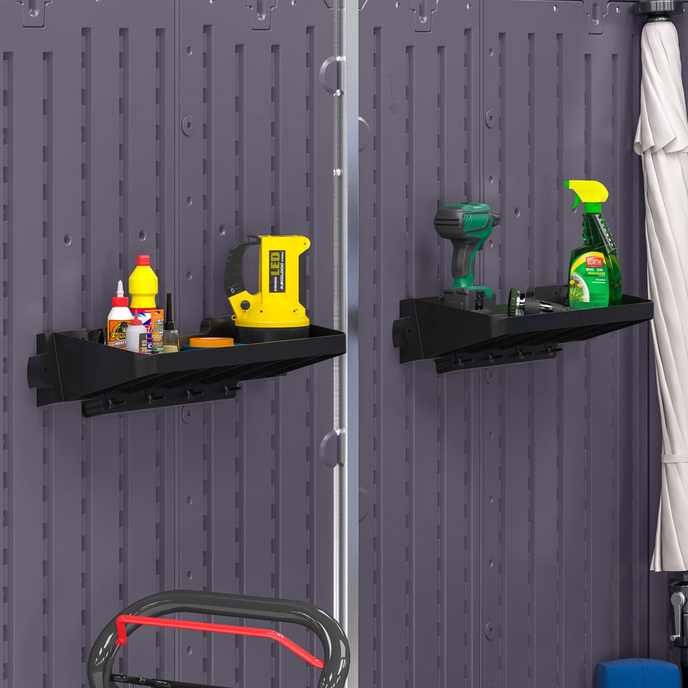 Suncast 2 Piece Extra Deep Shelving with Hooks Set Image 8