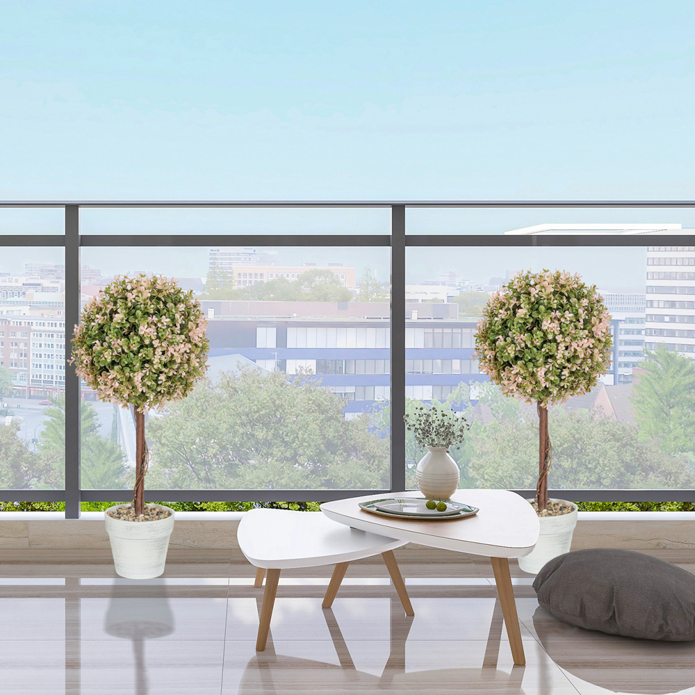 Portland Cream White Decorative Murraya Artificial Plant in Pot 2 Pack Image 2