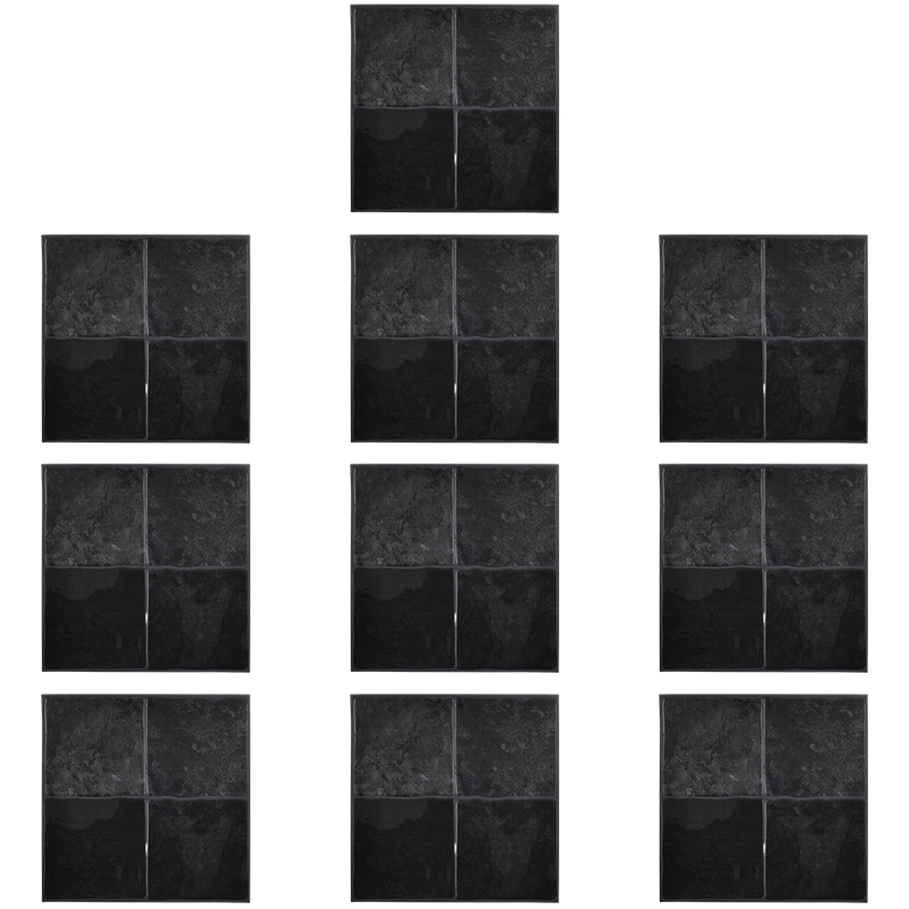 Living and Home Dark Grey Square Self Adhesive Wall Sticker 10 Pack Image 2