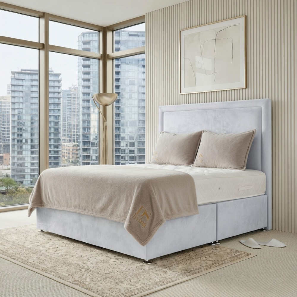 DS Living Velmont Double White Plush Divan Bed Image 4