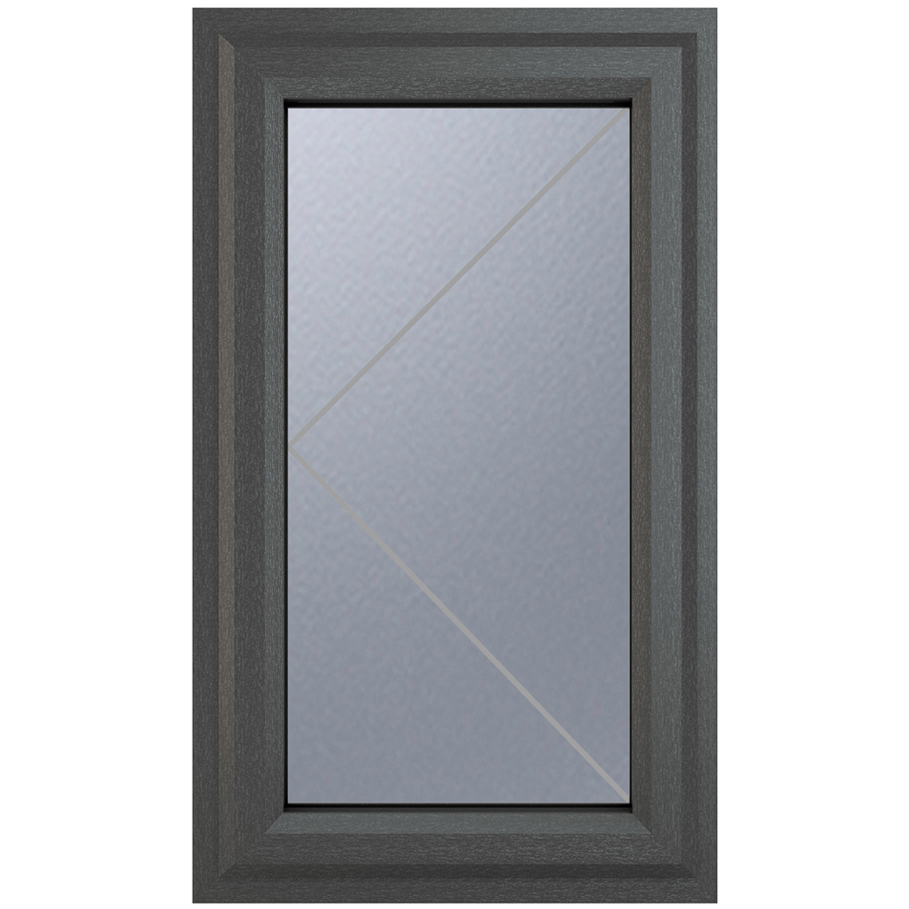 Crystal uPVC Triple Glazed Window Left Hand Side Hung Grey White Obscure Glass 610x1040mm Image 2