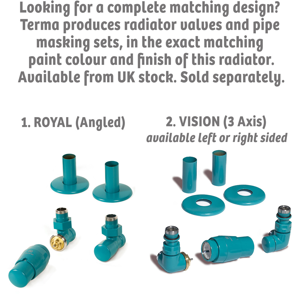 Terma Warp Room 3870 BTU Matt Teal Radiator 1800 x 395mm Image 9