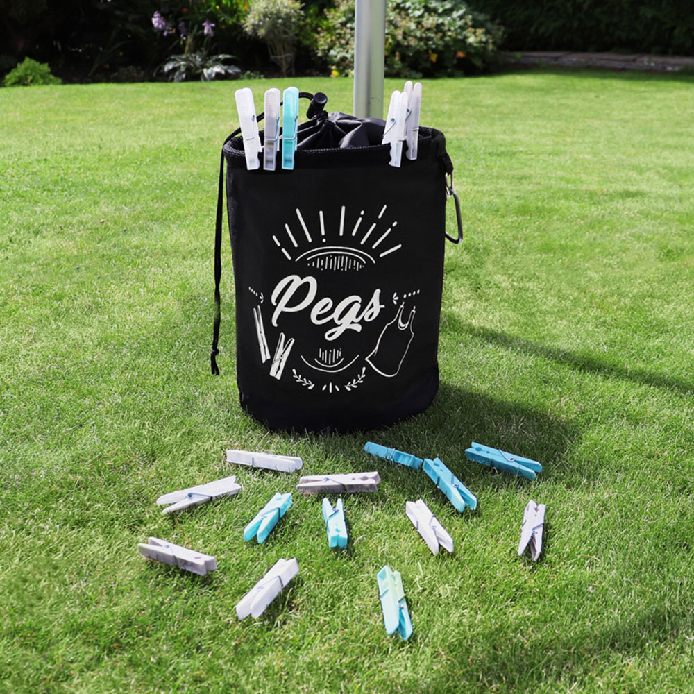 JVL Birch Wood Wooden Pegs with Bag 204 Pack Image 2