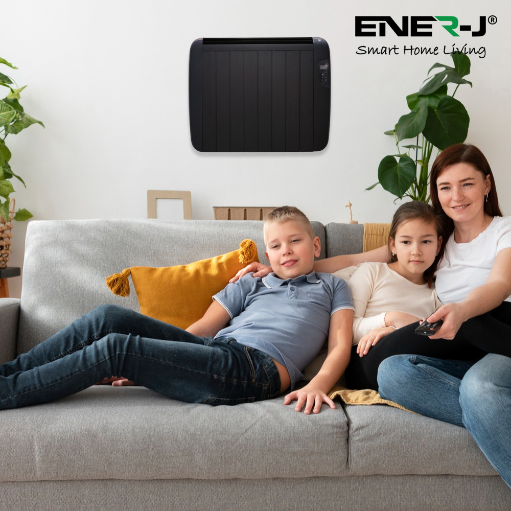 ENER-J Smart Black Radiator Heater with Aluminium Heating Element 1200W Image 6