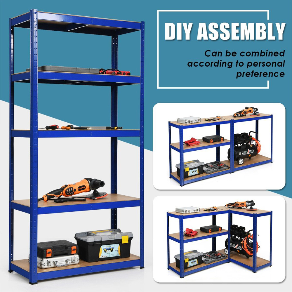 Costway 5 Shelf Navy Shelving Unit Image 6