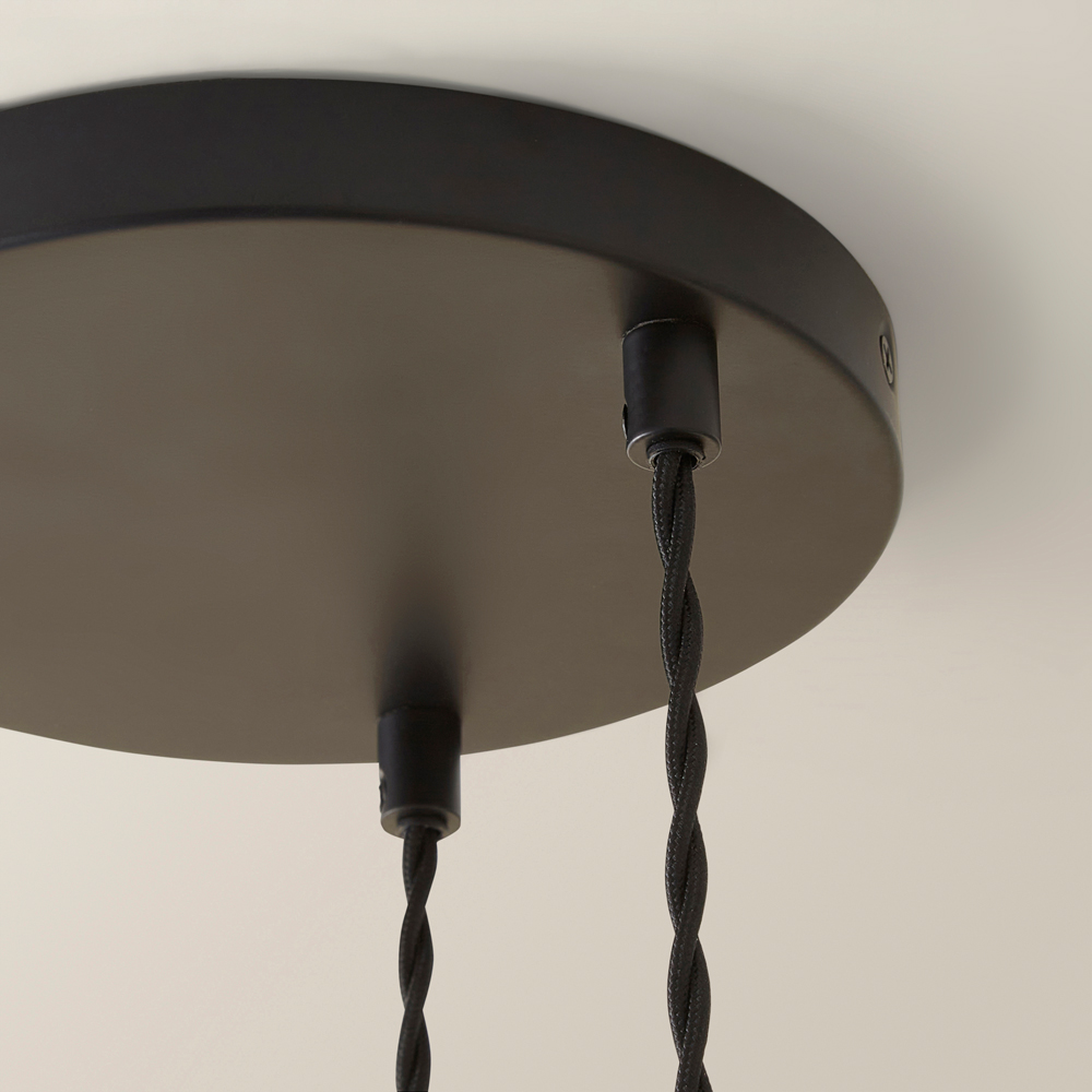 ValueLights Bellamy Smoked Glass Globe 3 Drop Matte Black LED Ceiling Pendant Light Image 4
