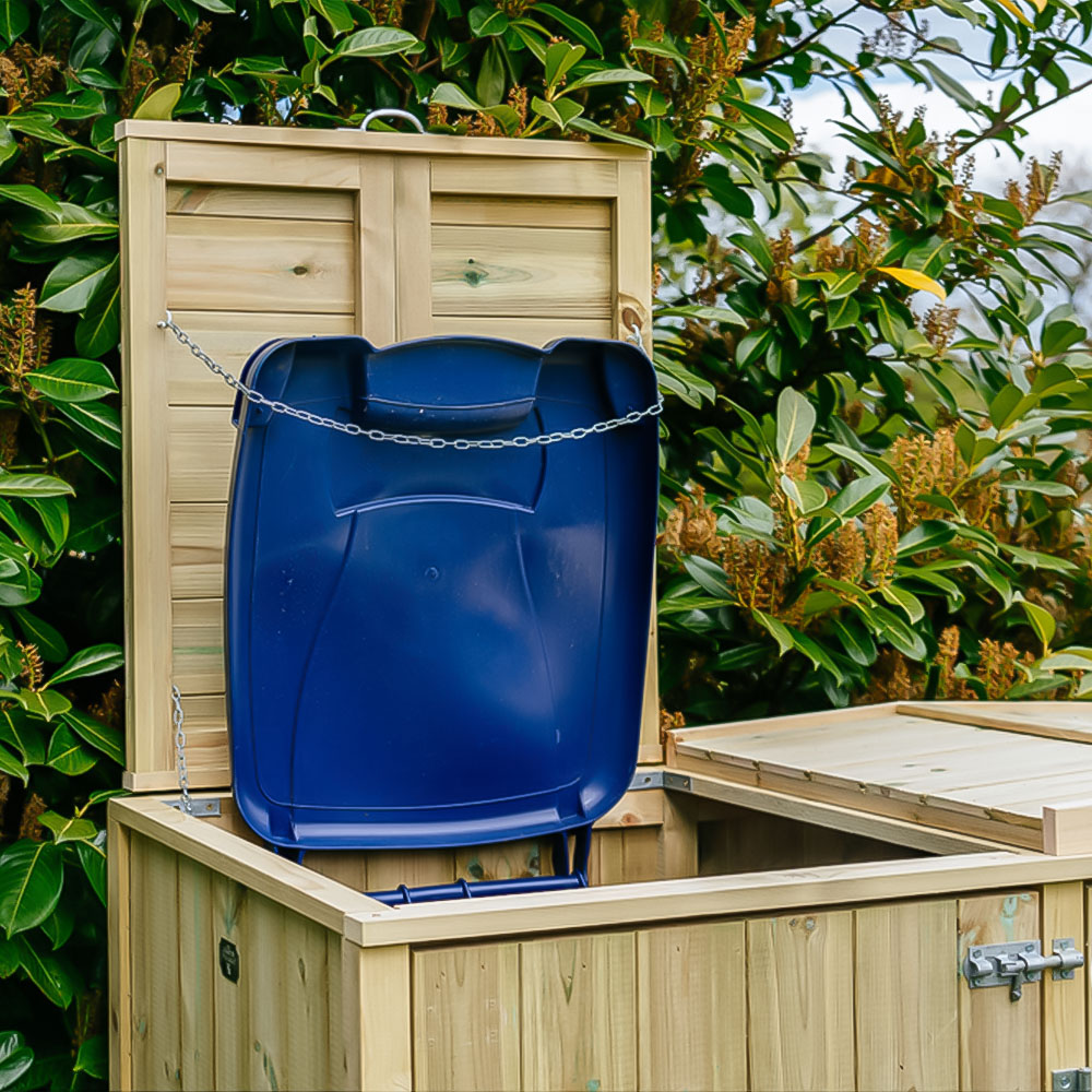 The Garden Village Shireburn 4 Recycle Box Single Wheelie Bin Shed Image 3