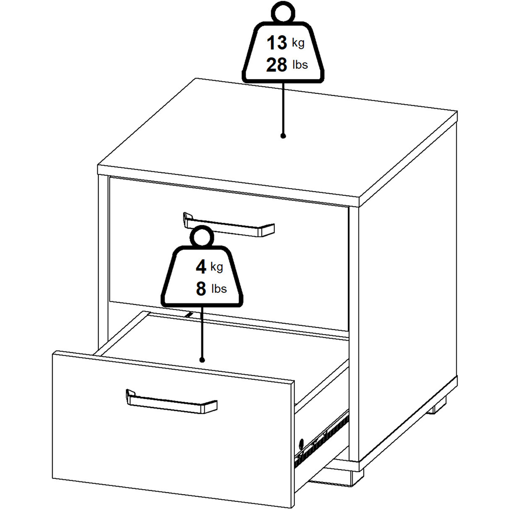 Florence Sofia 2 Drawer Jackson Hickory Nightstand Image 9