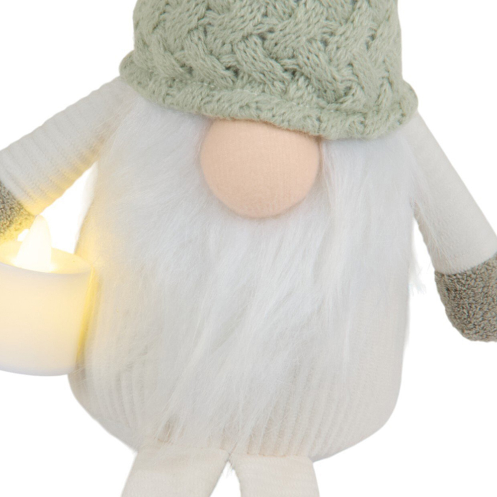Knitted Sage Gonk with LED Candle Sage Image 4