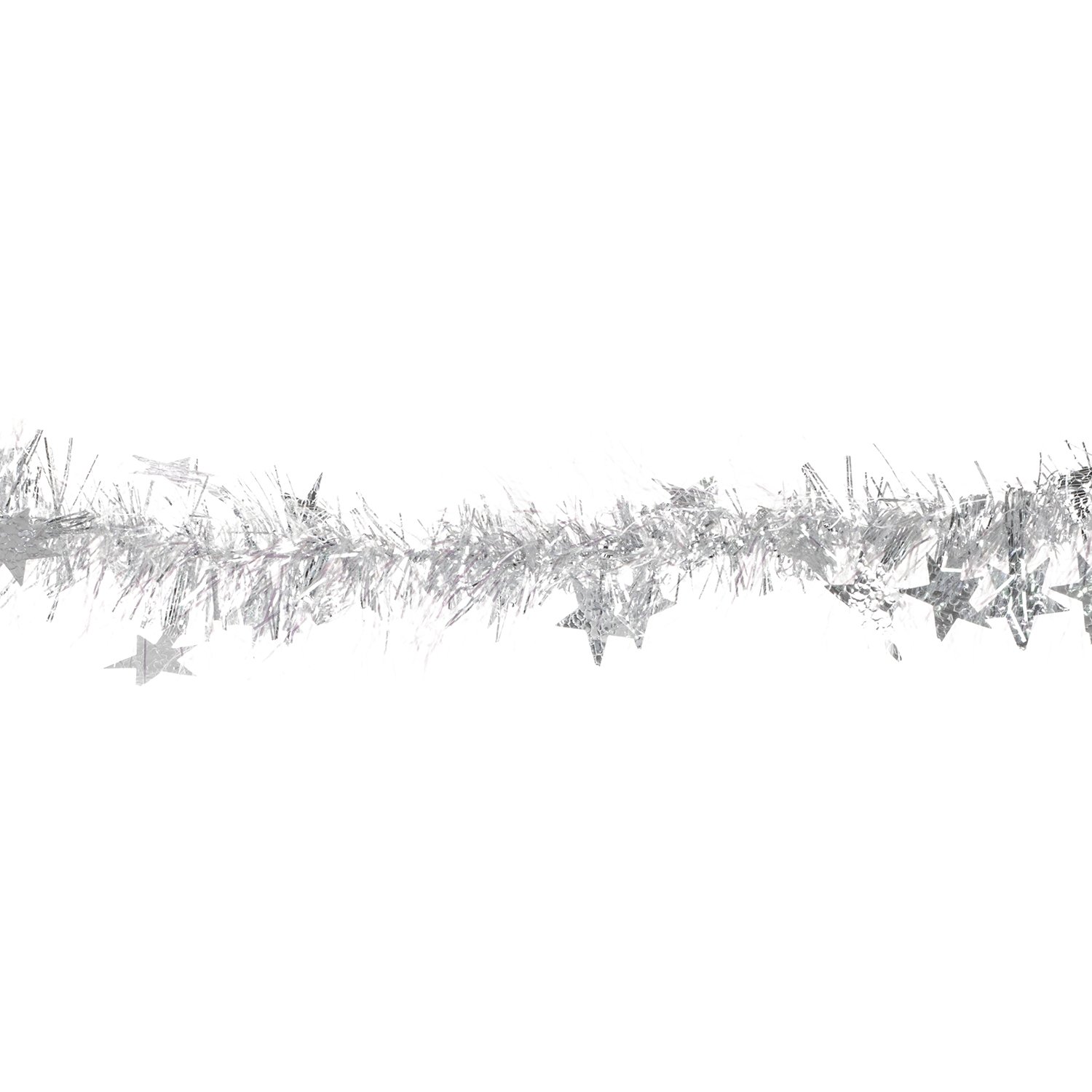 Silver Star Christmas Tinsel 3m Image 2