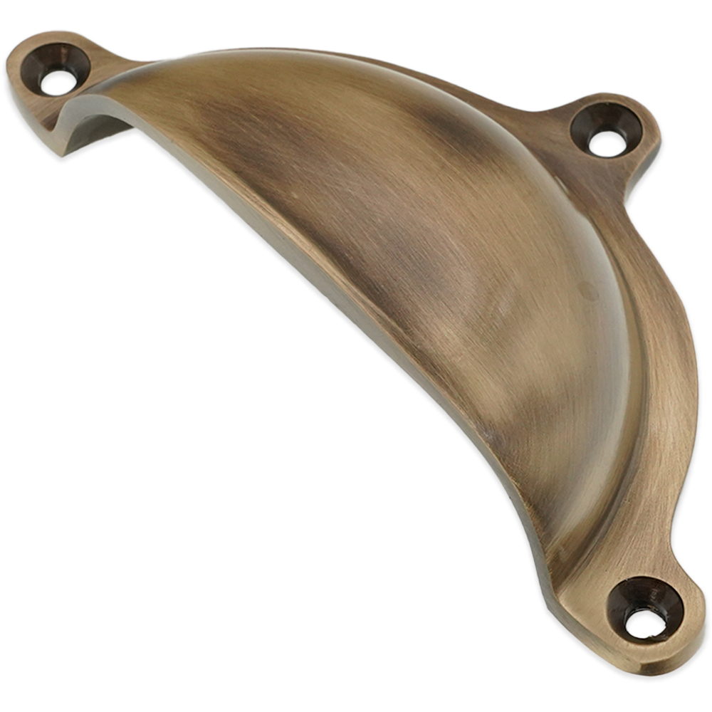 Spira Brass Cottage Antique Brass Cup Pull Drawer Handle Image 3