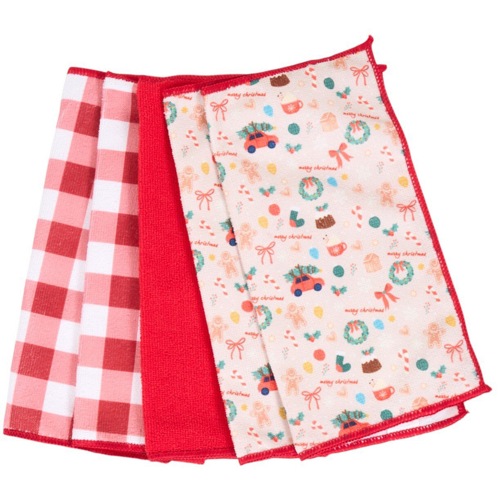 Pack of 5 Cosy Christmas Microfibre Cloths Image 4