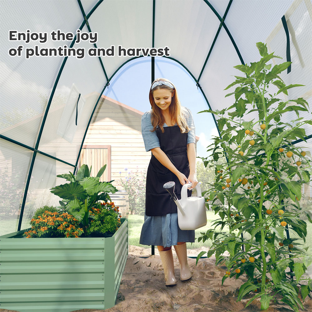 Outsunny 2 Door White Portable 5.9 x 5.9ft Greenhouse Image 4