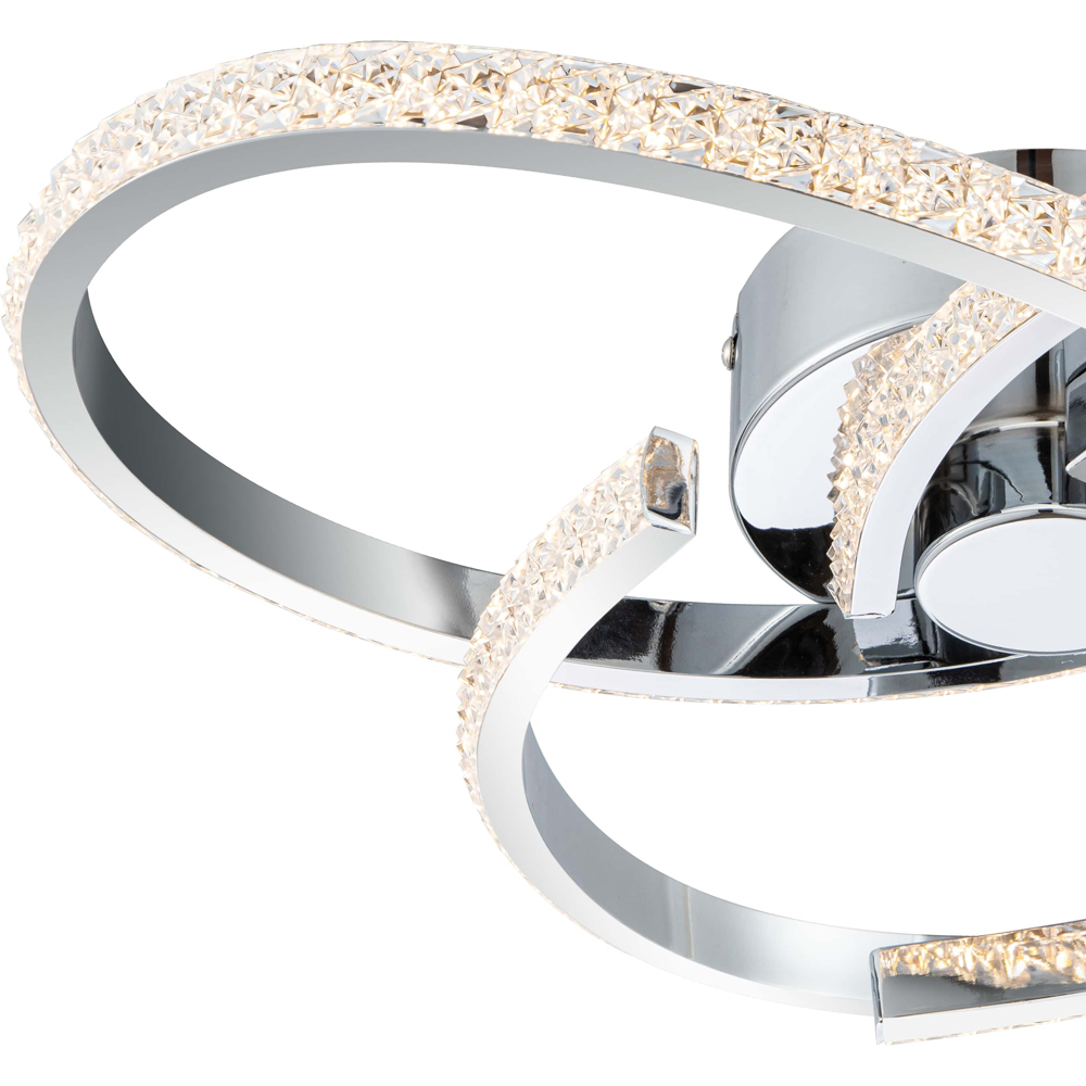 Cosylyte Moora 3 Light Chrome Curved Beaded LED Ceiling Light Image 4