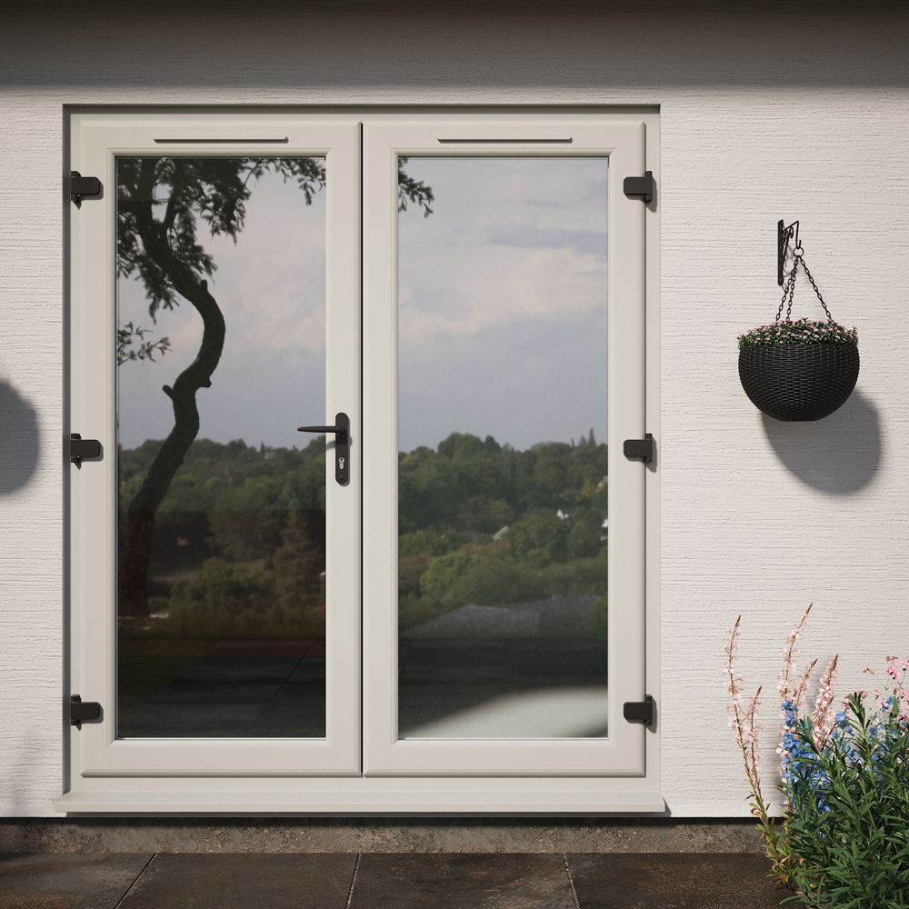 Crystal Agate and White LH Master Clear Glass uPVC Triple Glazed French Door 1690 x 2055mm Image 4