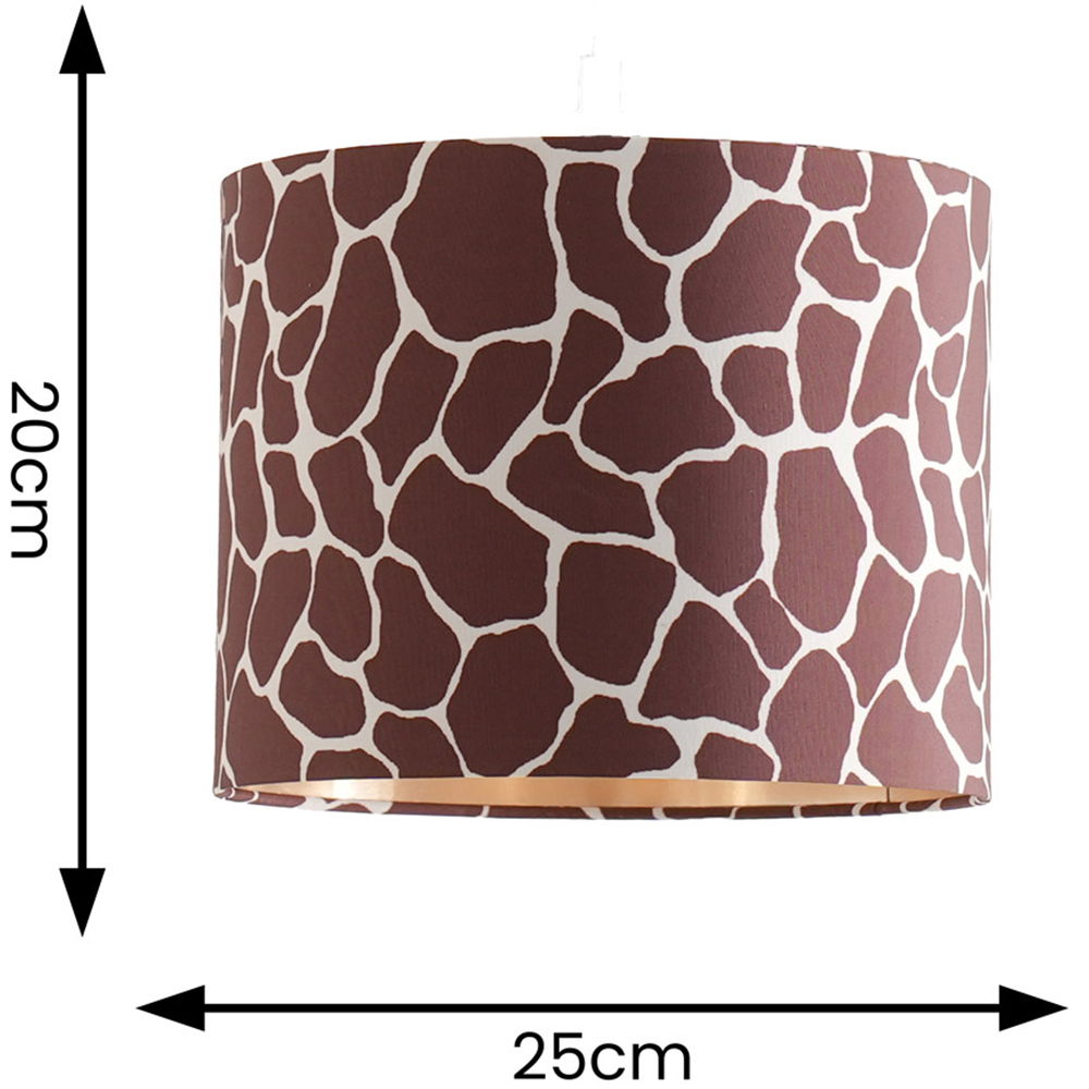 ValueLights Oasis Giraffe Print Fabric with Metallic Gold Inner Drum Ceiling Lamp Shade Image 4
