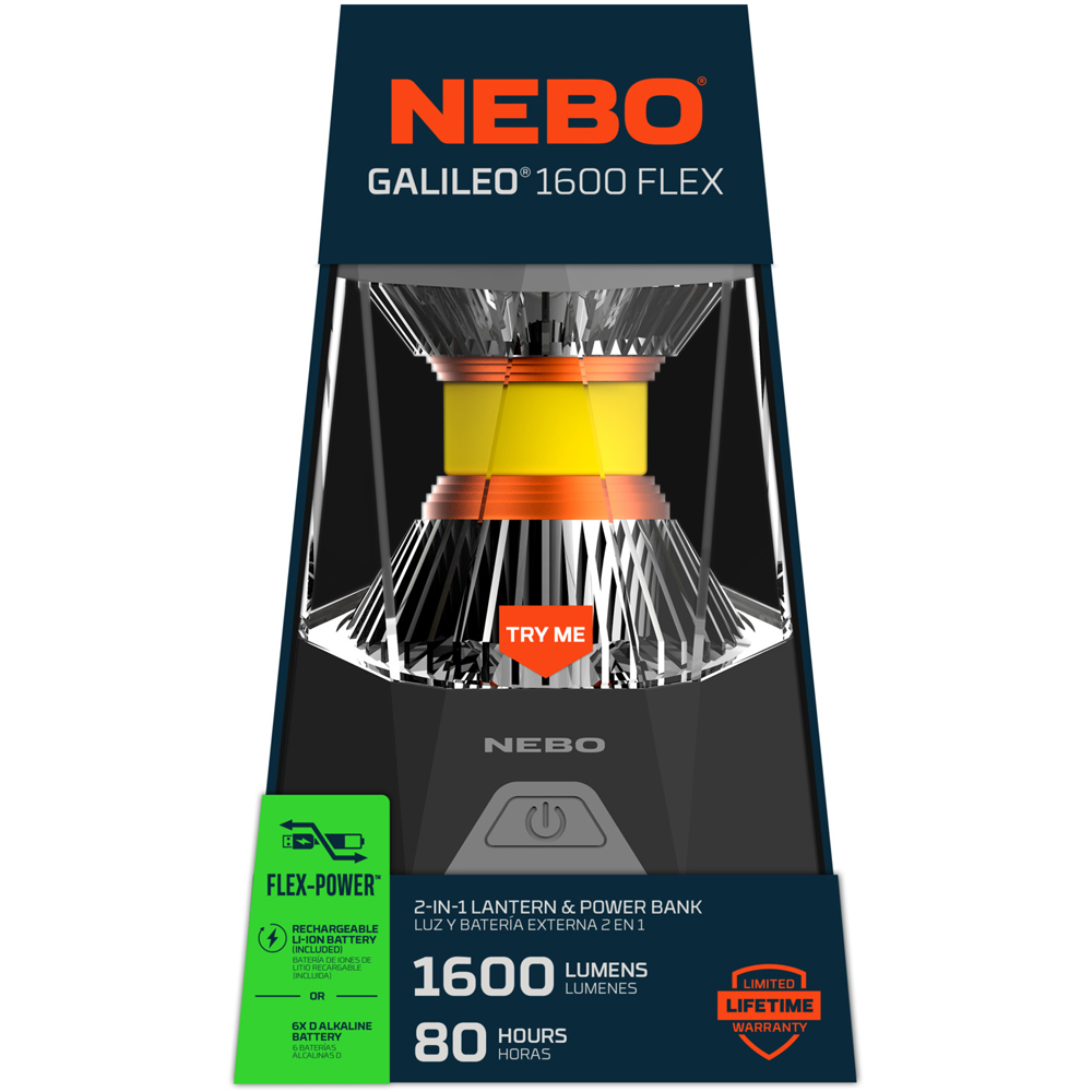 Nebo Galileo 1600 Flex 2-in-1 1600 Lumens Rechargeable Lantern with Built-In Power Bank Image 2