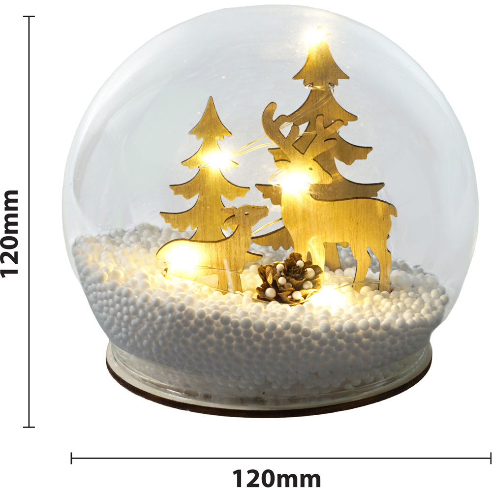Xmas Haus Light Up Reindeer Snow Globe Image 4