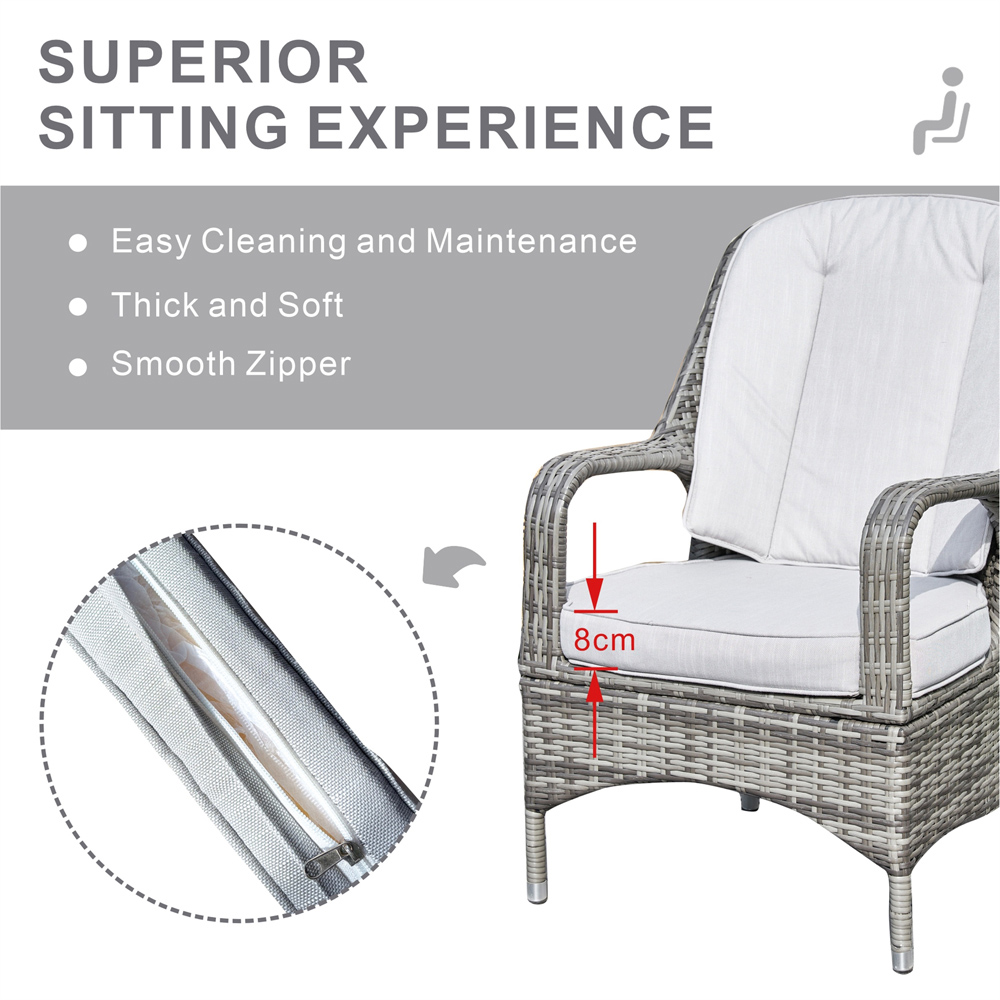 Direct Wicker Set of 2 Grey PE Rattan Outdoor Dining Chairs Image 8