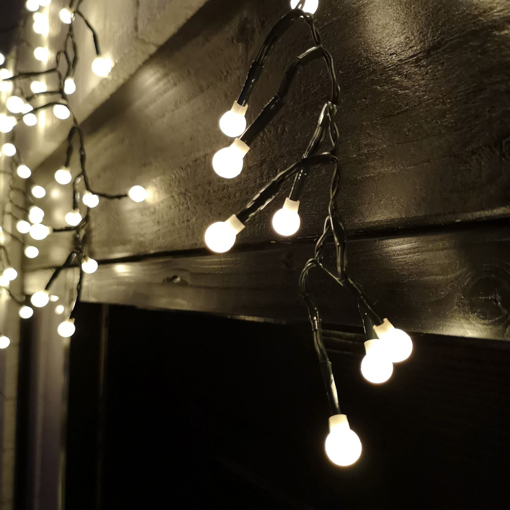 Samuel Alexander Frosted Warm White LED Multi Function Christmas Cluster Curtain Light 4.8m Image 3