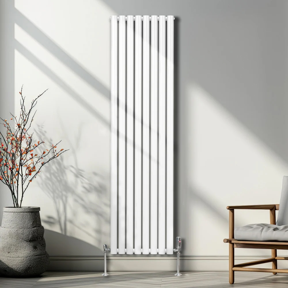 Monster Shop 6421BTU White Oval Column Radiator 1800 x 480mm Image 2