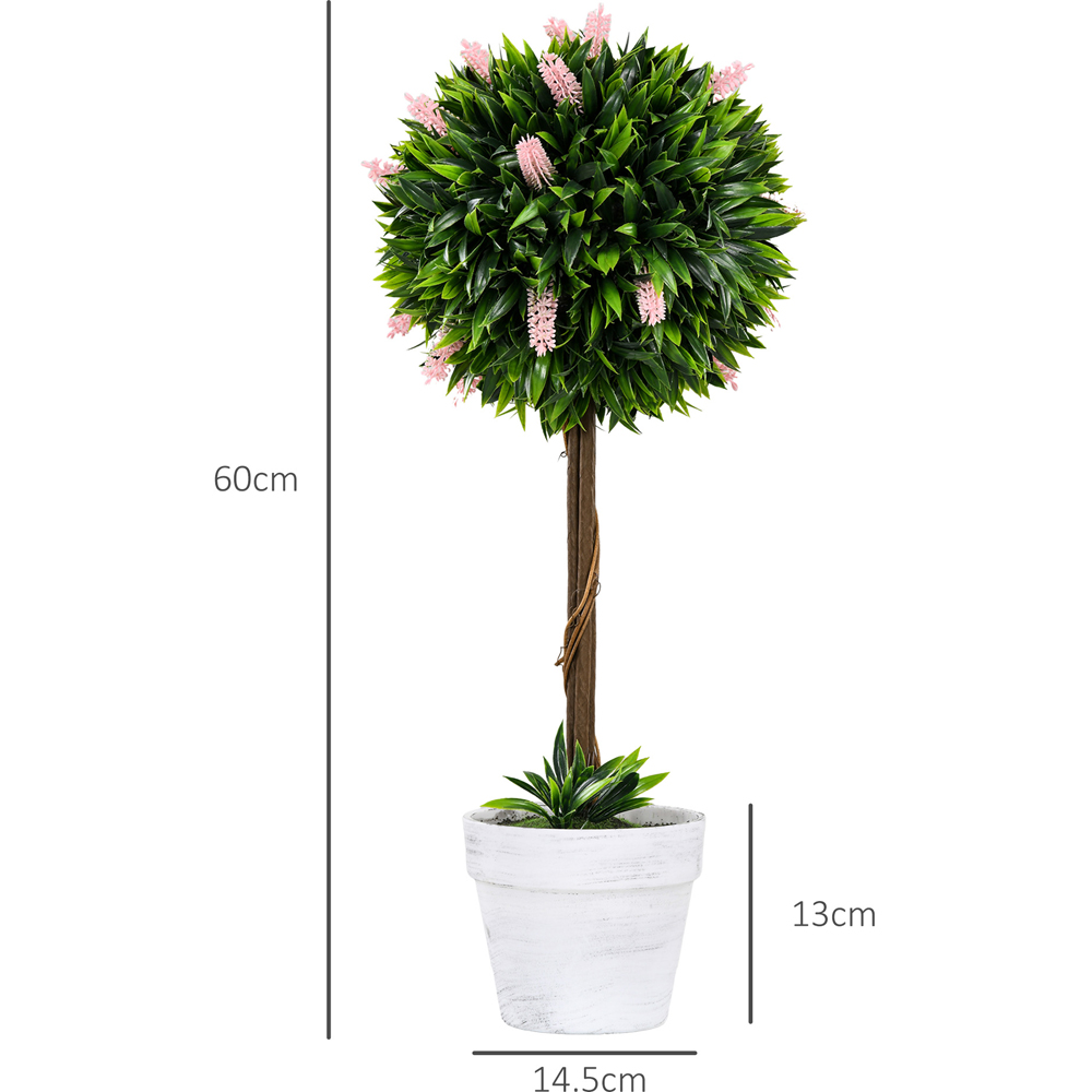 Portland Pink Lavender Flower Potted Artificial Plants Ball Tree 2 Pack Image 9
