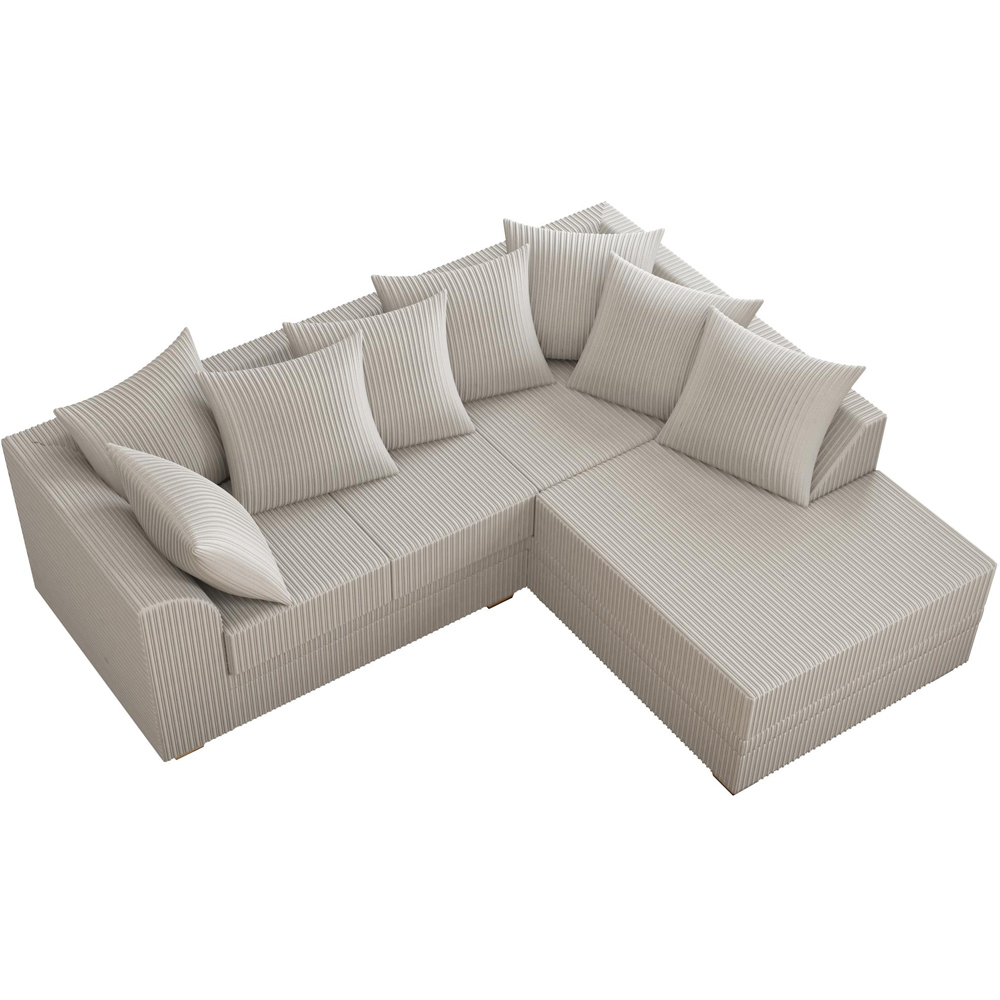 Modo 3 Seater Stone Jumbo Cord Right Hand Scatter Back L-Shape Corner Sofa Image 4