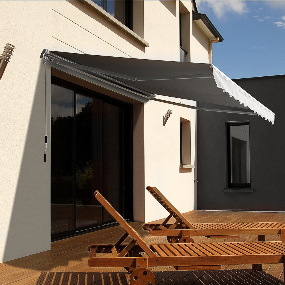 Living and Home Grey Retractable Patio Manual Sunshade 4 x 3m Image 6