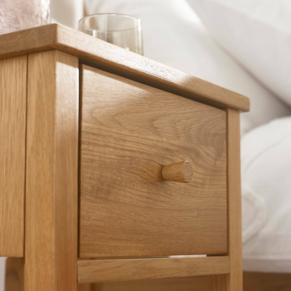 Julian Bowen Coxmoor Single Shelf Single Drawer Oak Bedside Table Image 8