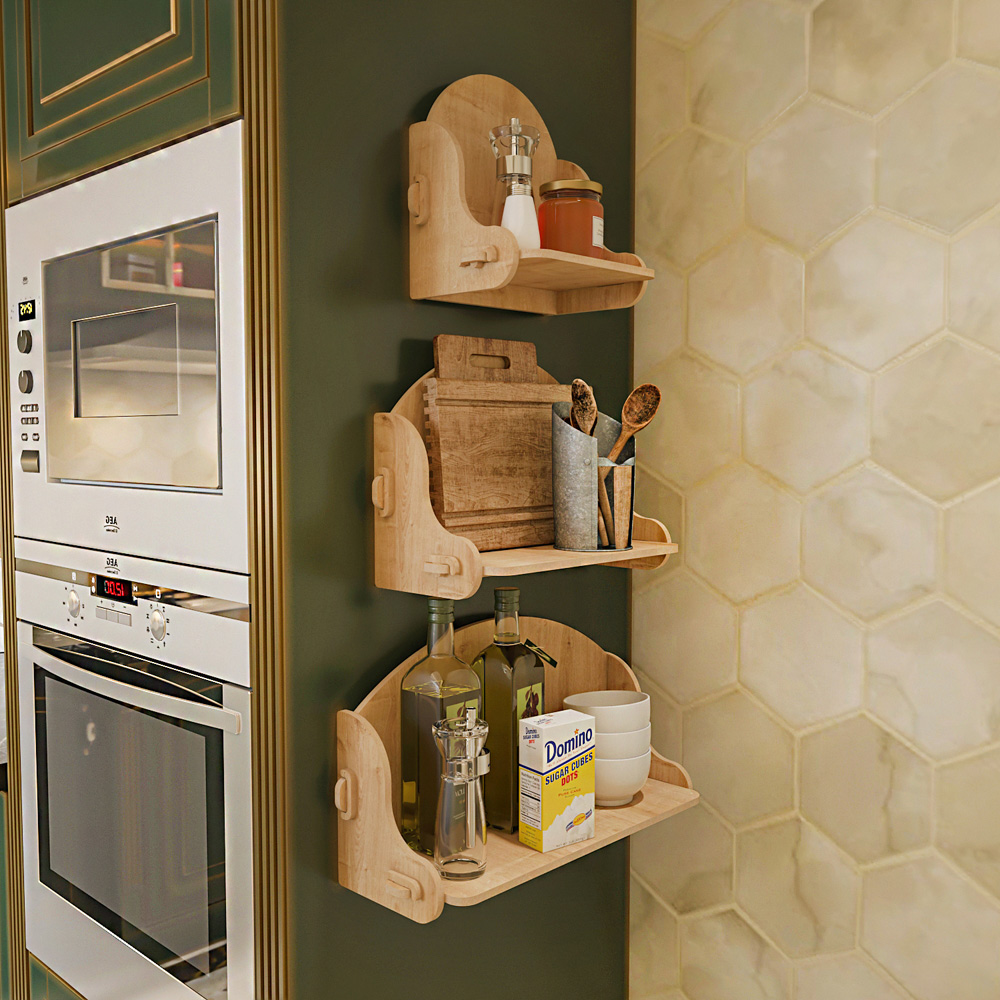 Decorotika Silya Set of 3 Wall Mounted Shelves Image 7