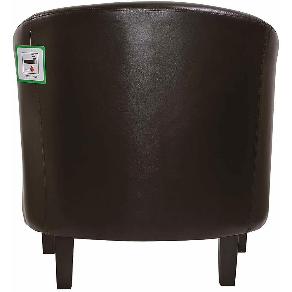 wilko Brown Faux Leather Tub Arm Chair Image 4