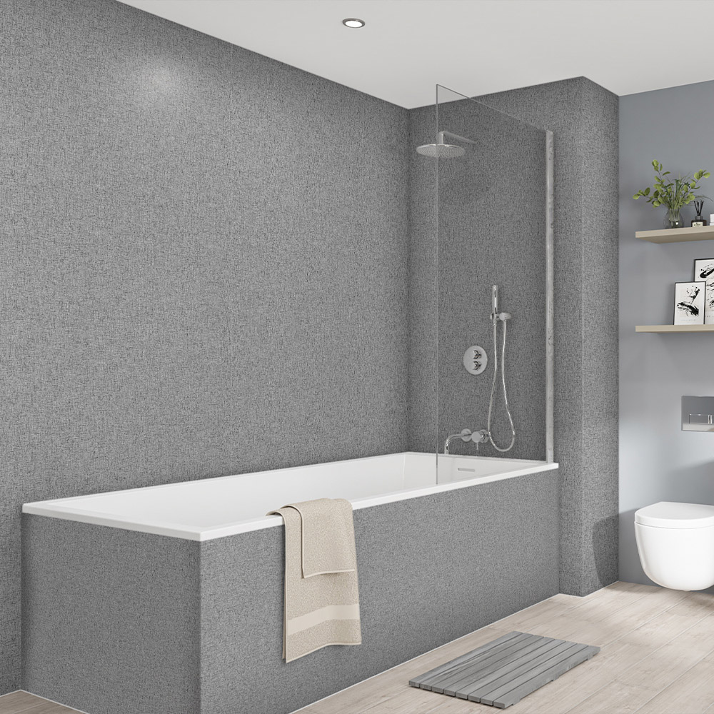 Wetwall Elite Double Post Formed Virgo Gris Shower Panel 2420 x 580mm Image 1