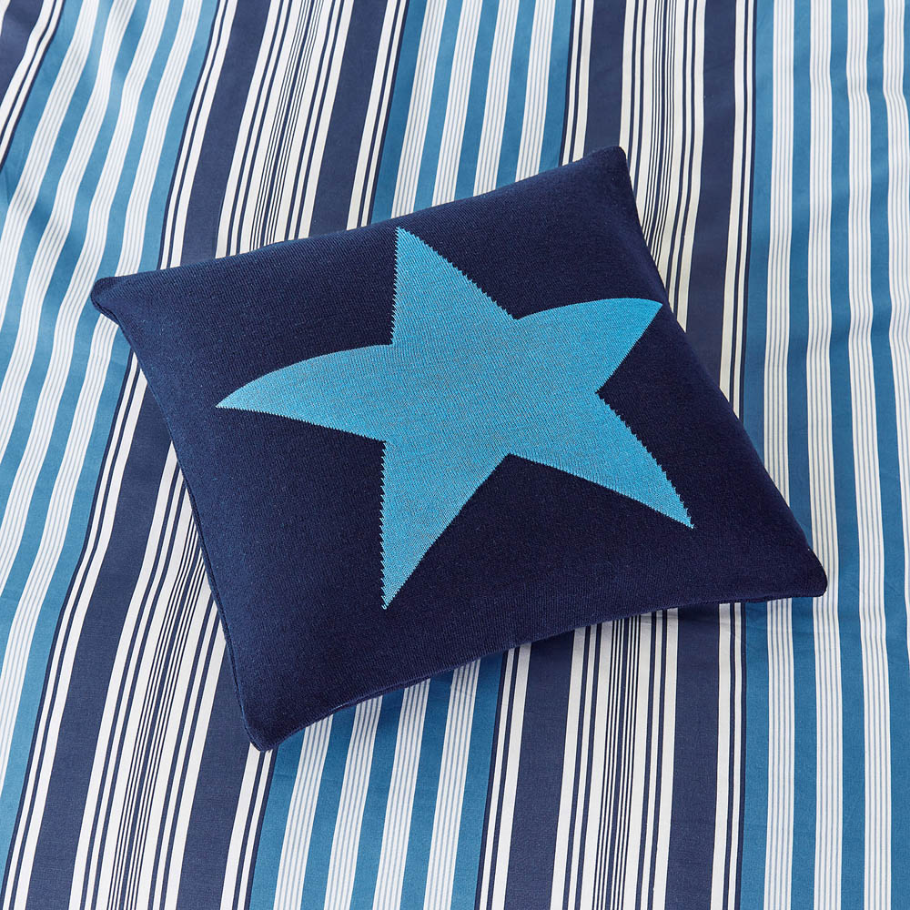 Helena Springfield Star Knit Blue Cushion 45 x 45cm Image 2