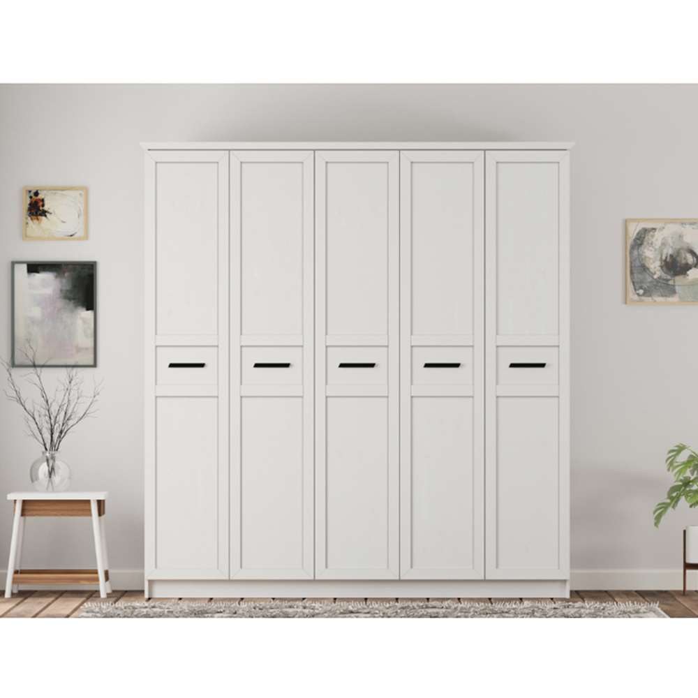 Evu DAISY 5 Doors White Wardrobe Image 5