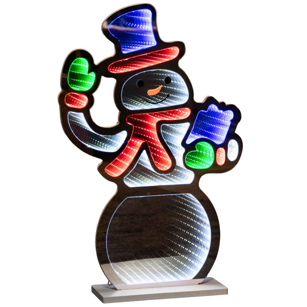Samuel Alexander Multi Coloured LED Infinity Standing Snowman Christmas Decoration 60cm Image 2