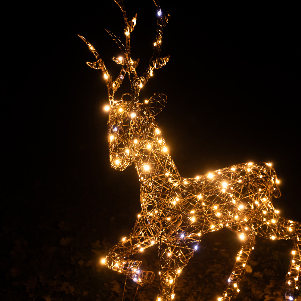 The Christmas Centre 200 LED Brown Weave Light-Up Stag Reindeer 4.4ft Image 4