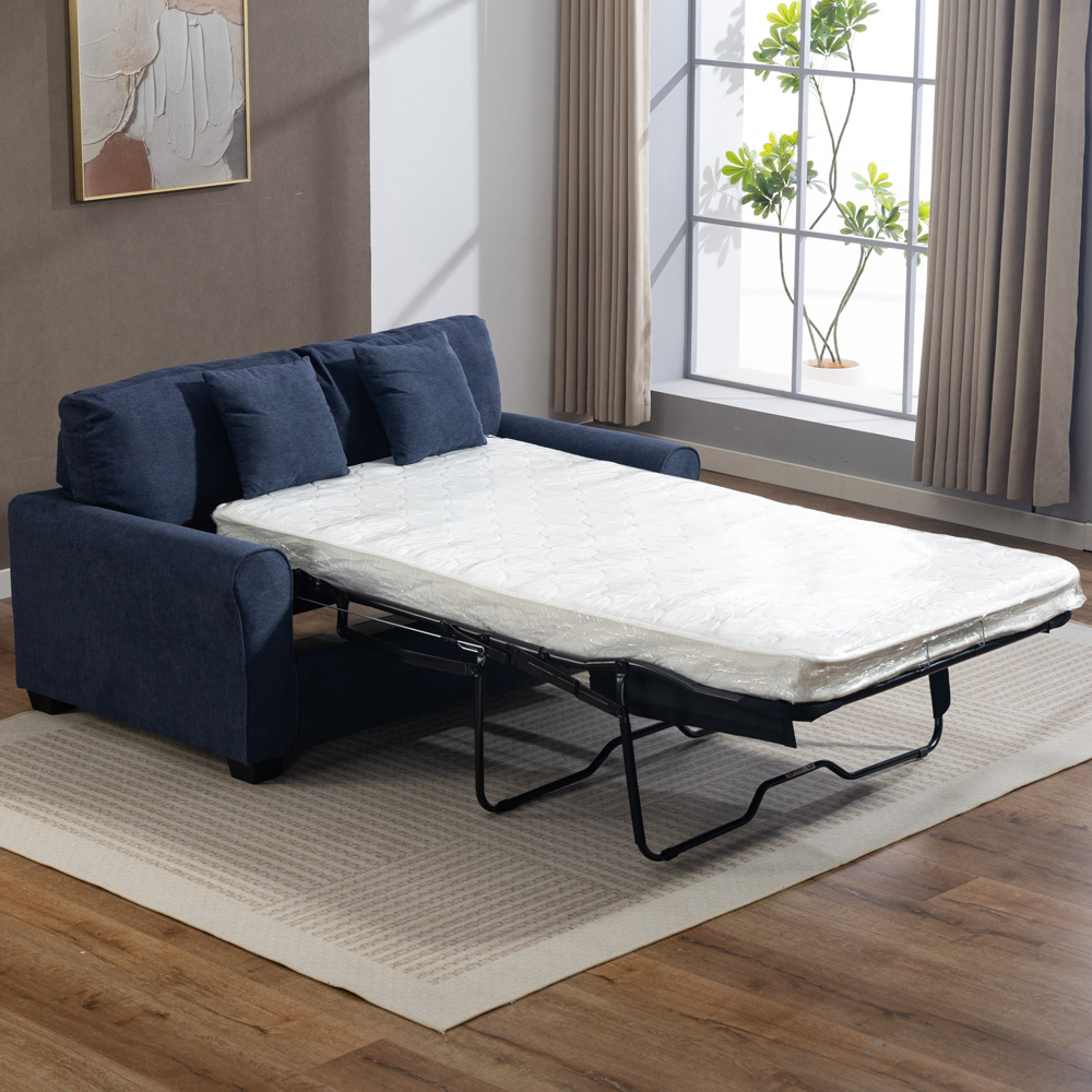 Artemis Home Lewiston 2 Seater Denim Fabric Sofa Bed Image 8